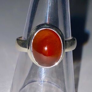 SALE! Hessonite Garnet (Mozambique)  set in 925 Sterling Silver (size 8)